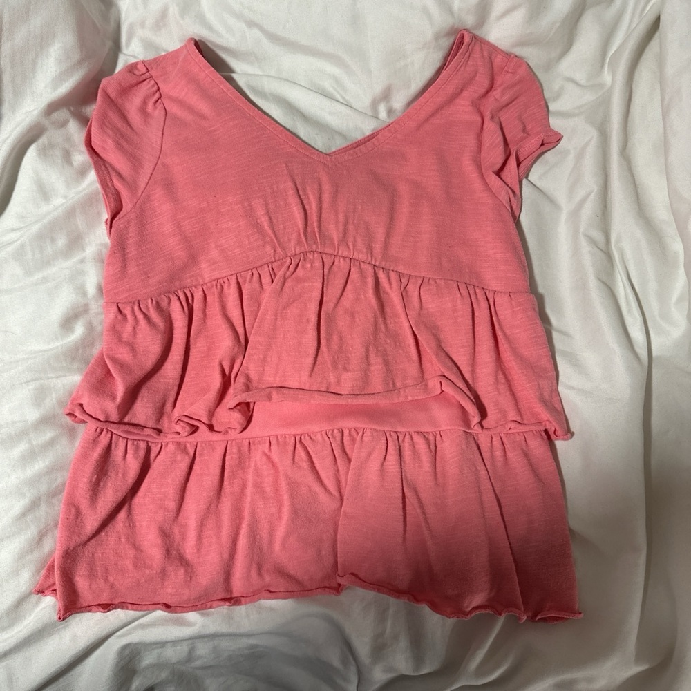 Pink Ruffled Women's Top